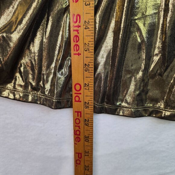 Torrid 1X Liquid Shine Gold Surplice Peplum Top Metallic NYE Holiday Party New - Picture 8 of 8